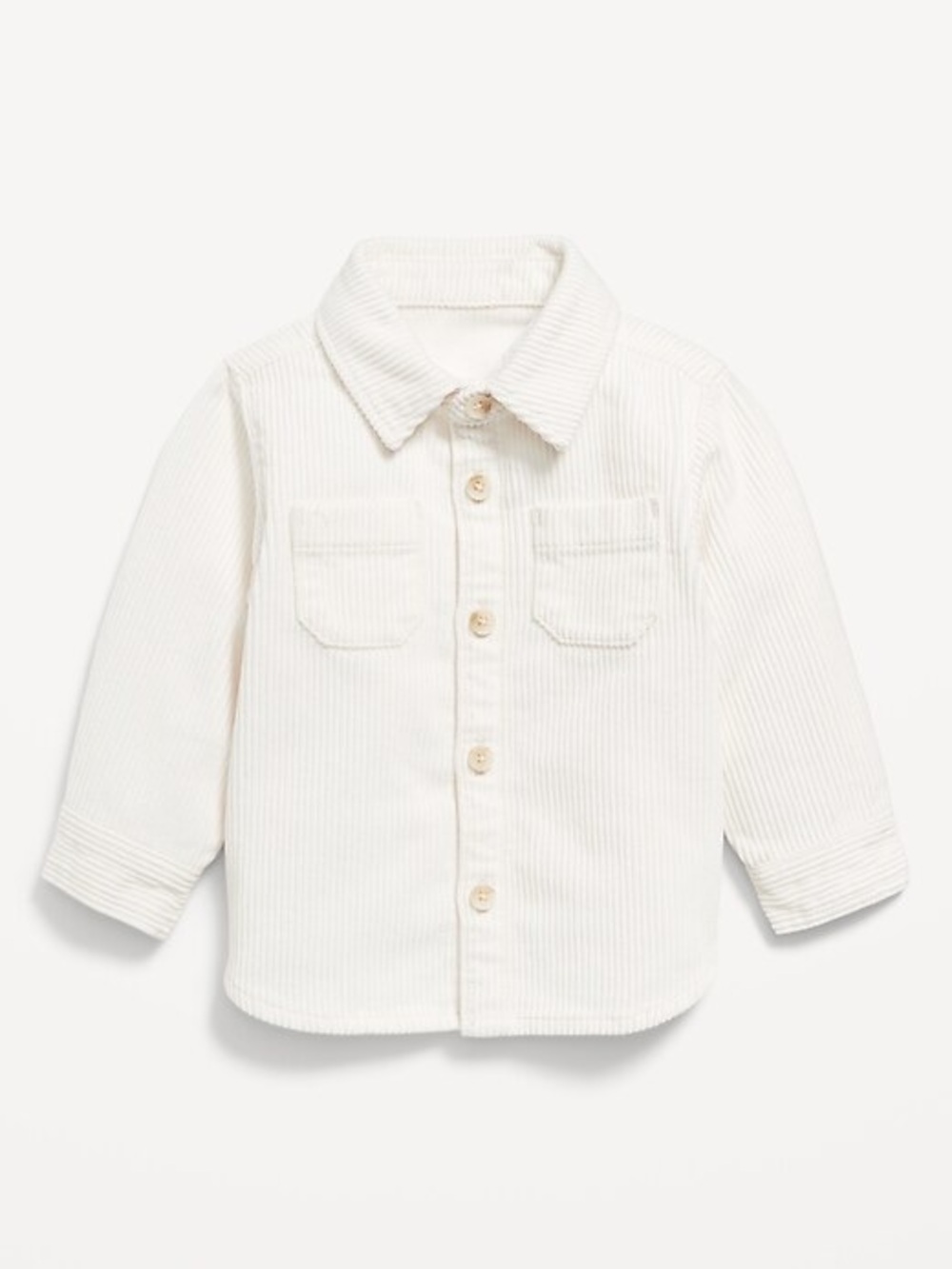 Old Navy - Long-Sleeve Corduroy Pocket Shirt for Baby in Cream